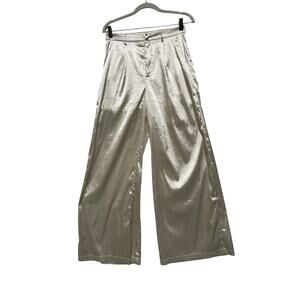 idem ditto Pants Women's Small Wide Leg Cream Satin